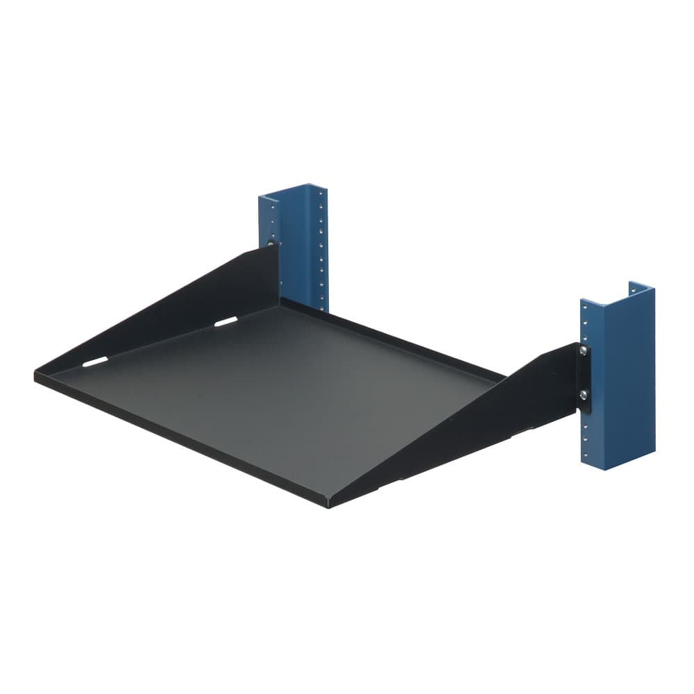 2U 2 Post Rack Shelf - 13" Solid, Flanges Up 2U 2 Post Rack Shelf - 13" Solid, Flanges Up