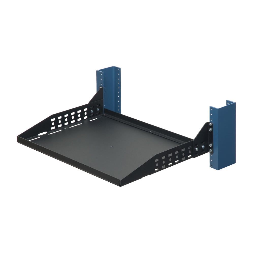 2U Configurable 2 Post Rack Shelf, Solid 13" 2U Configurable 2 Post Rack Shelf, Solid 13"