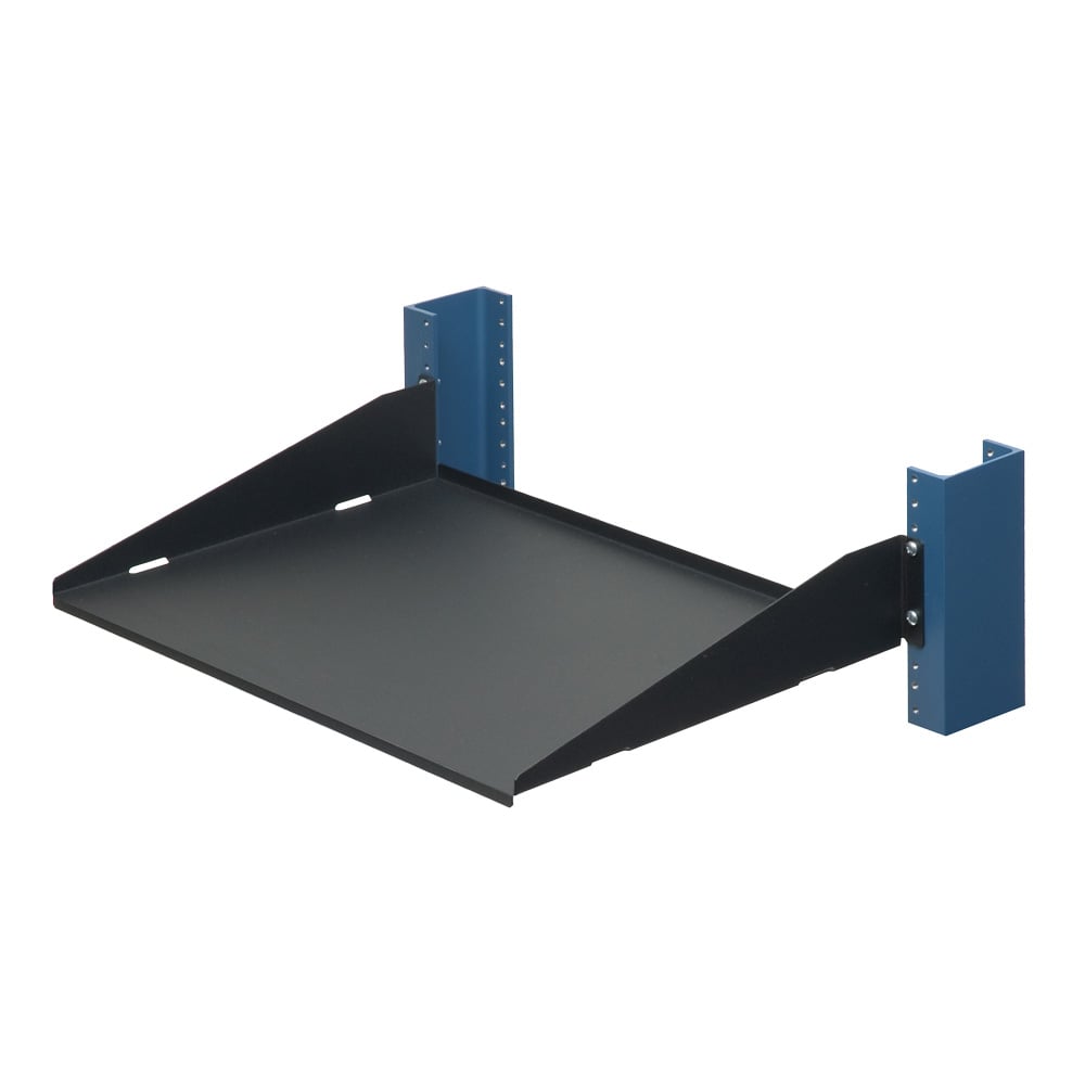 2U 2 Post Rack Shelf - 13" Solid, Flanges Down 2U 2 Post Rack Shelf - 13" Solid, Flanges Down